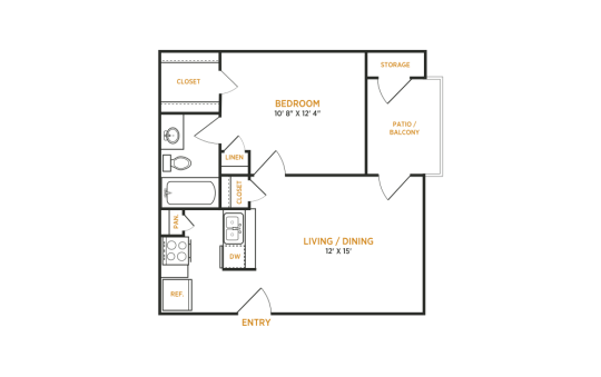 the floor plan for a two bedroom apartment at The  Kace