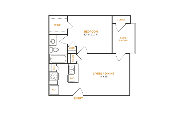 the floor plan for a two bedroom apartment at The  Kace