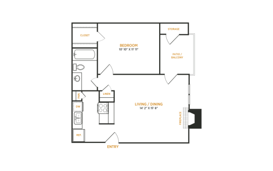 the floor plan for a two bedroom apartment at The  Kace