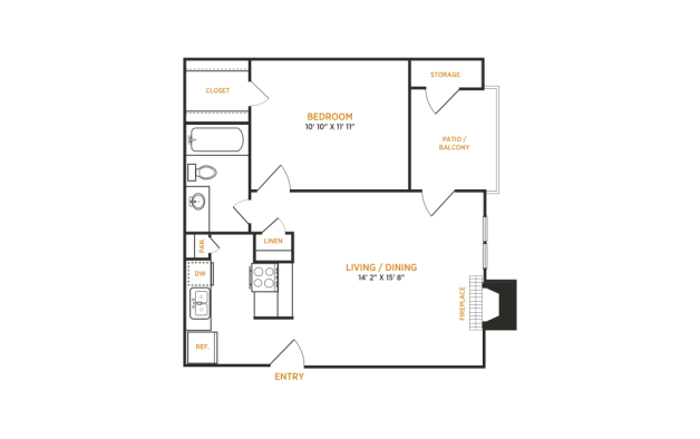the floor plan for a two bedroom apartment at The  Kace