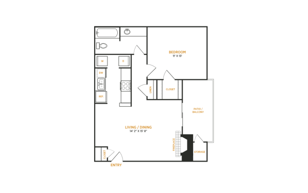 the floor plan for a two bedroom apartment at The  Kace