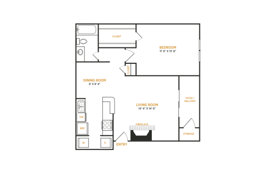 the floor plan for a two bedroom apartment at The  Kace