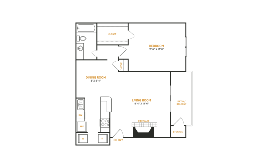 the floor plan for a two bedroom apartment at The  Kace