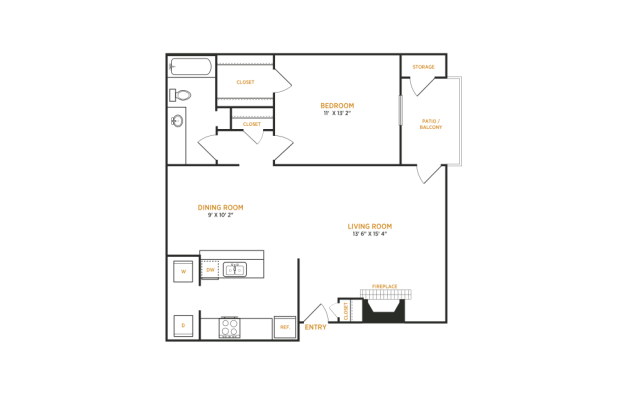 the floor plan for a two bedroom apartment at The  Kace