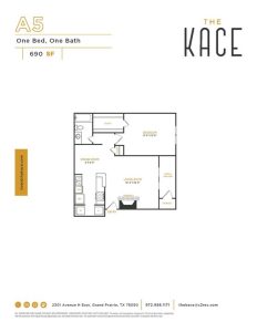The Kace Floor Plan 1 Bed 1 Bth FR 1 Bed 1 Bath 690 sqft